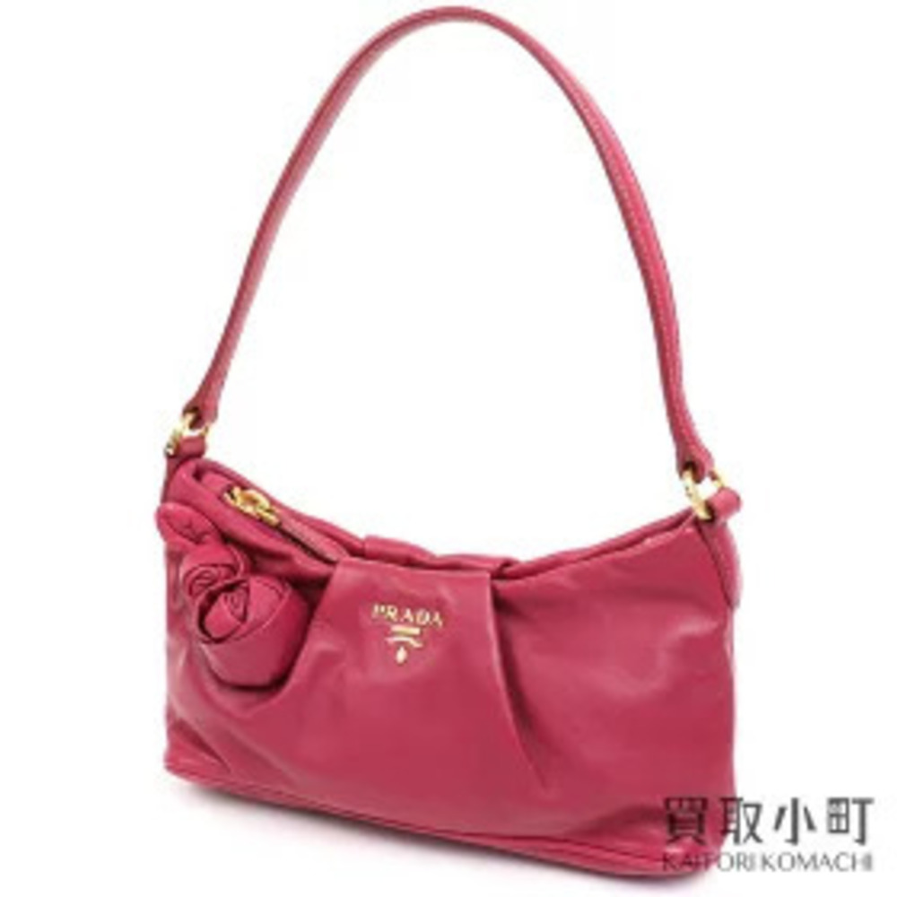 Prada Rose Pink Handbag Pink Leather Bag Clutch Camera Case